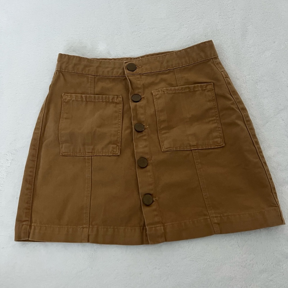 Dark Tan Jeans Skirt
